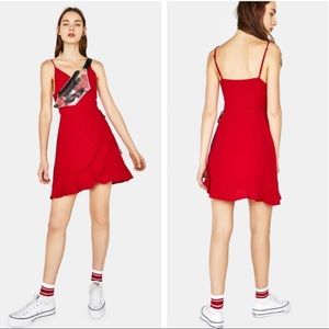Bershka Red Wrap-Around Dress